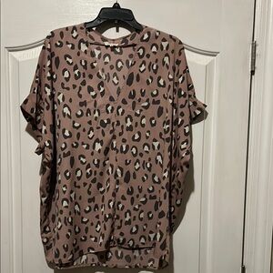 Leopard Print Brown Women's Top
